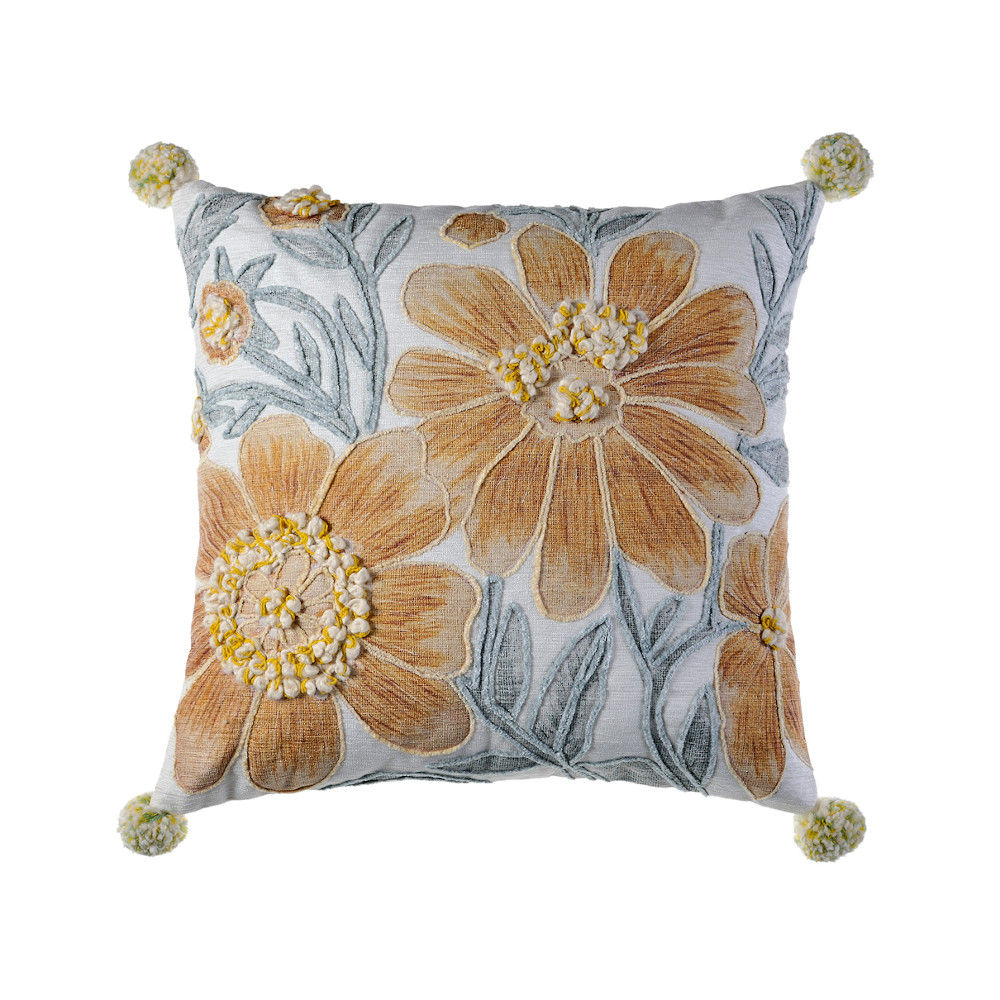 Cushion Cover 45x45 Beige Flower image