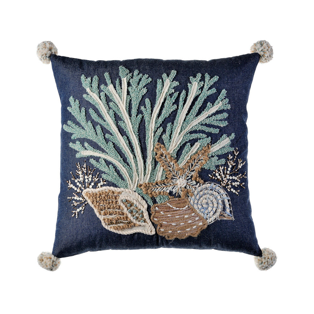 Cushion Cover 45x45 Coral Blue Jean image